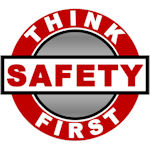 Think Safety First Hard Hat Decal - Weatherproof